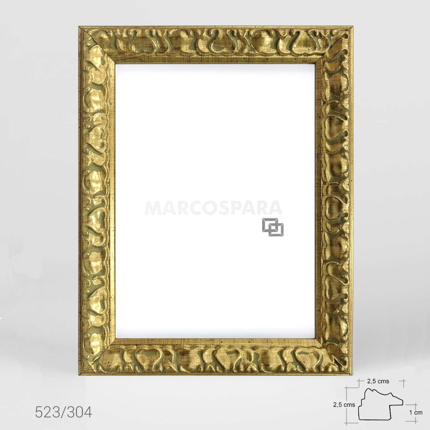 Marco Est&aacute;ndar de Madera Oro 2,5cm